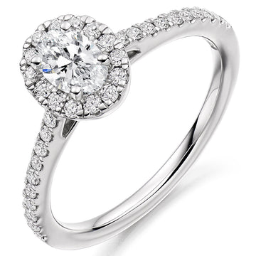 PLT DIA OVAL CUT 0.61CT GSI1 HALO RING