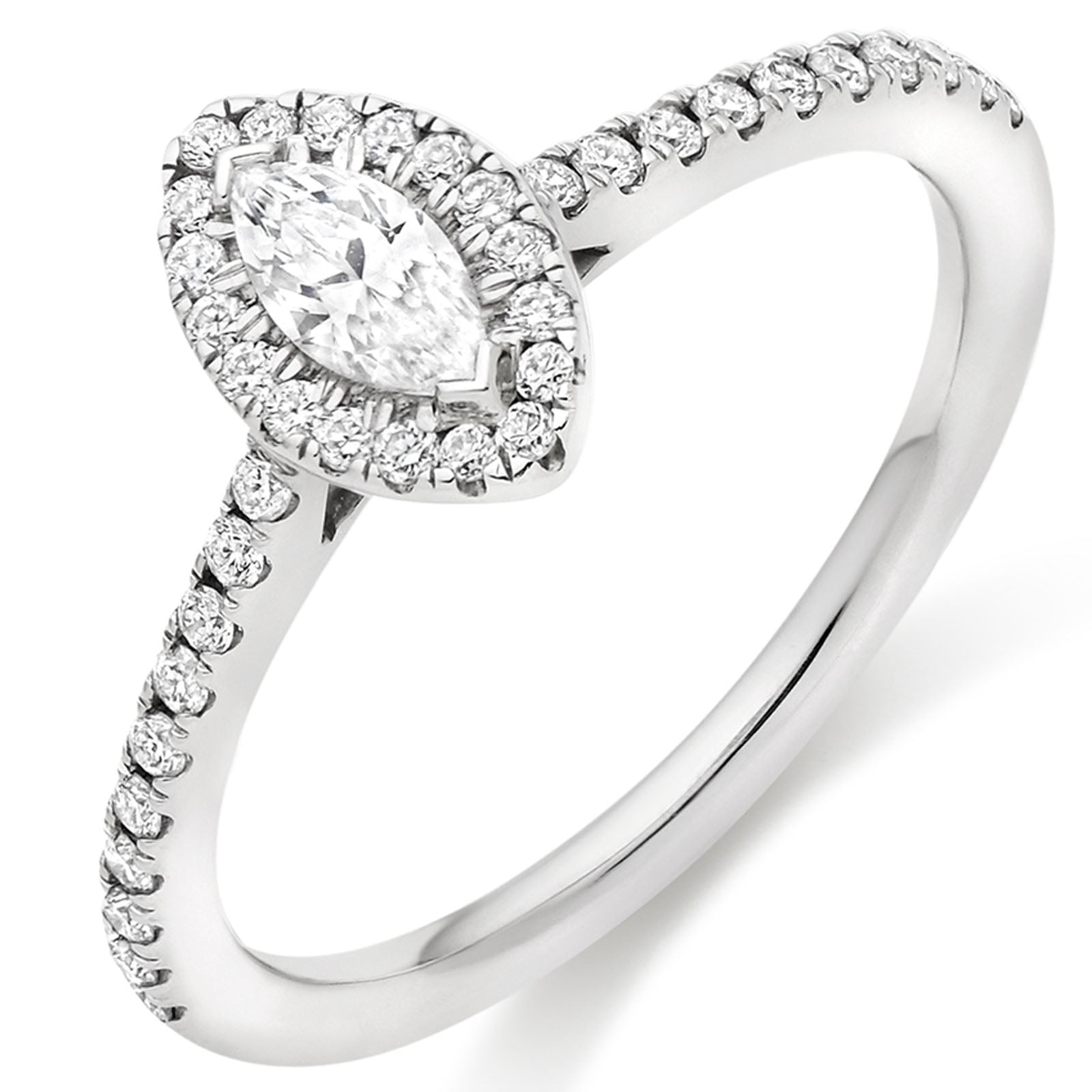 PLT  DIAMOND MARQUISE 0.49CT HALO RING