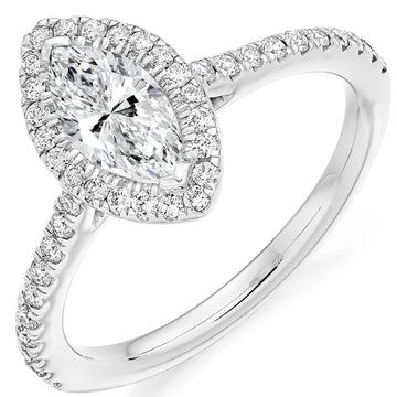 PLT DIA MARQ CUT1.10CT HALO RING