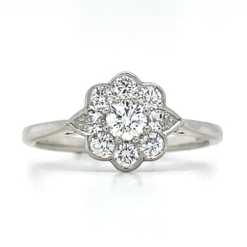 PLAT 0.53CT FGVS DIAMOND CLUSTER RING