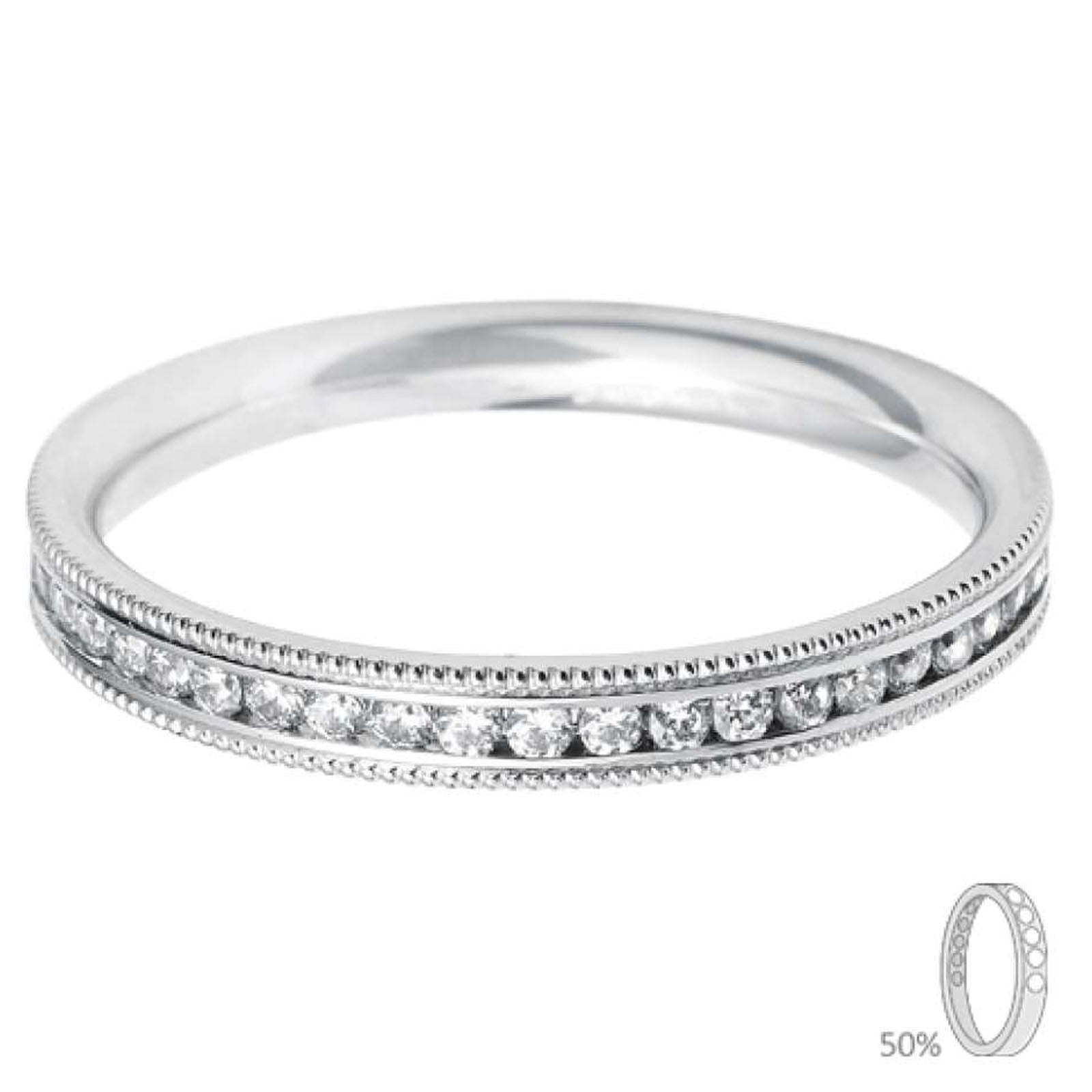 PLAT DIA 1/2 ET CHAN SET 0.21CT RING