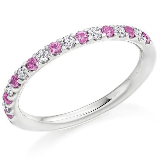 PLT PINK SAPP DIA 0.38CT WEDD / ET RING