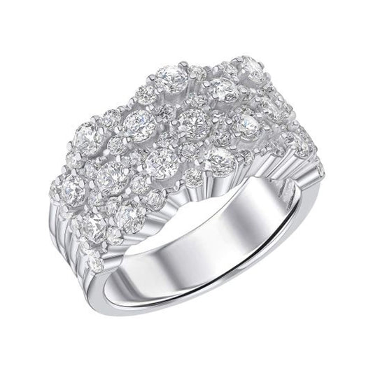 DF 5 ROW CZ CHUNKY BAND RING