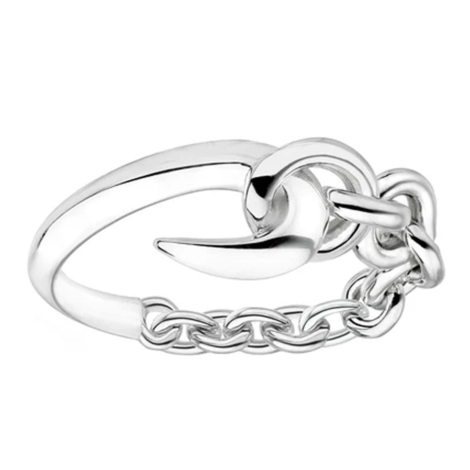 HOOK CHAIN RING - SILVER