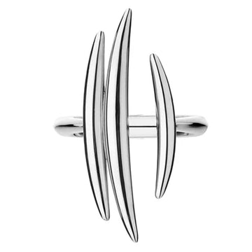 QUILL TRIPLE BAR RING - SILVER