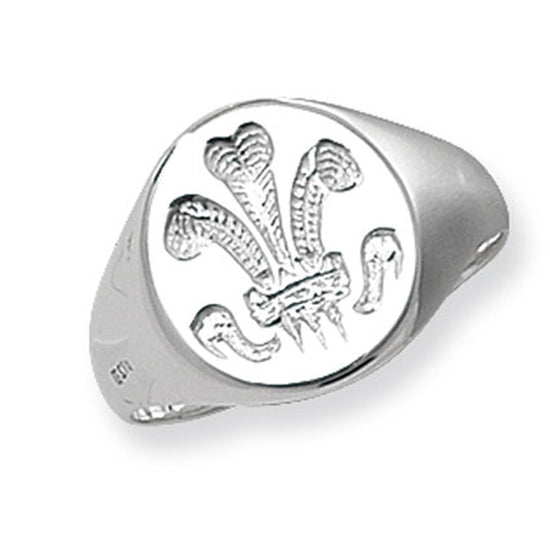 SIL WELSH FEATHERS SIGNET RING