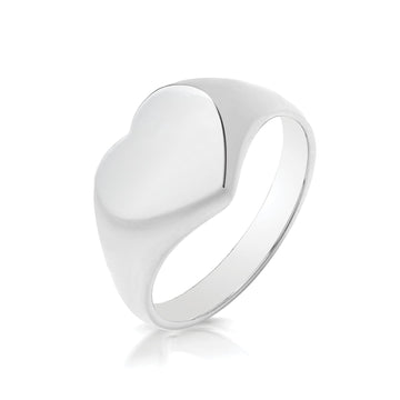 SIL 10MM MED HEART SIGNET