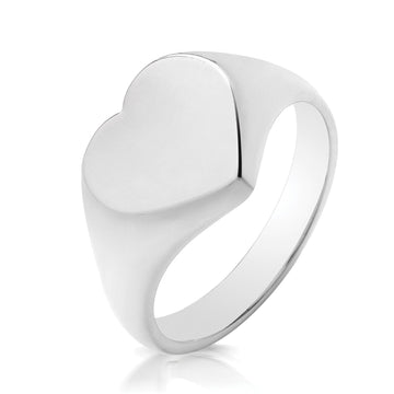 SIL 12MM MED HEART SIGNET