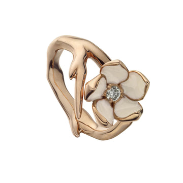 CHERRY BLOSSOM FLOWER RING R/G & DIA