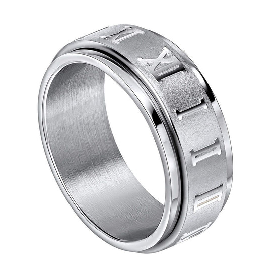 Fred Bennett S/S Roman Numerals Spinner Ring | WR Bullen Norwich Jeweller | Buy UK Jewellery Online | Est. 1887