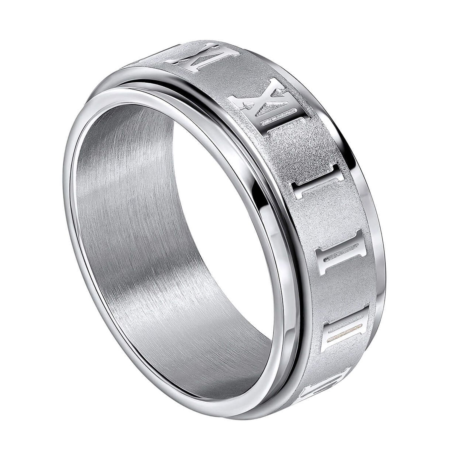 Fred Bennett S/S Roman Numerals Spinner Ring | WR Bullen Norwich Jeweller | Buy UK Jewellery Online | Est. 1887
