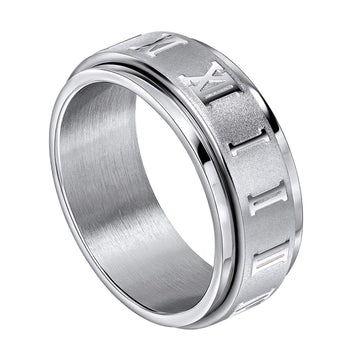 Fred Bennett S/S Roman Numerals Spinner Ring | WR Bullen Norwich Jeweller | Buy UK Jewellery Online | Est. 1887