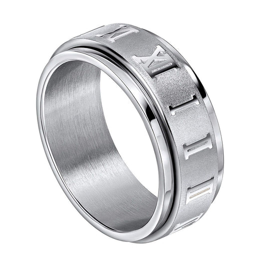 Fred Bennett S/S Roman Numerals Spinner Ring | WR Bullen Norwich Jeweller | Buy UK Jewellery Online | Est. 1887