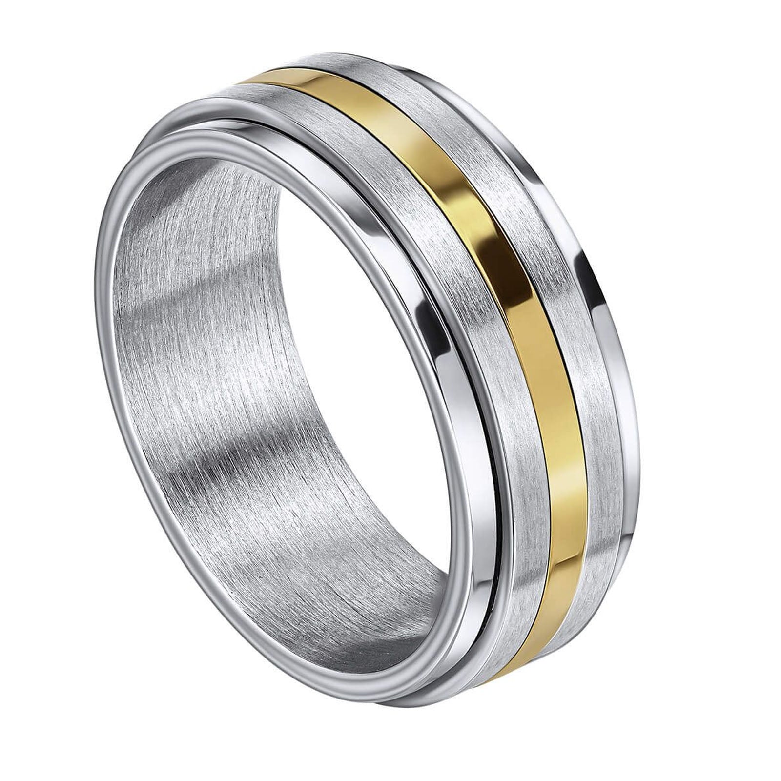 Fred Bennett S/S Gp Stripe Spinner Ring | WR Bullen Norwich Jeweller | Buy UK Jewellery Online | Est. 1887