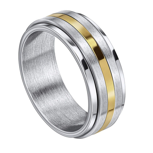 Fred Bennett S/S Gp Stripe Spinner Ring | WR Bullen Norwich Jeweller | Buy UK Jewellery Online | Est. 1887