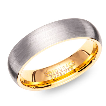Tungsten & Yellow Gold 6mm Ring | WR Bullen Norwich Jeweller | Buy UK Jewellery Online | Est. 1887