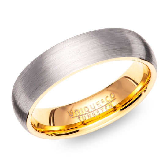 Tungsten & Yellow Gold 6mm Ring | WR Bullen Norwich Jeweller | Buy UK Jewellery Online | Est. 1887