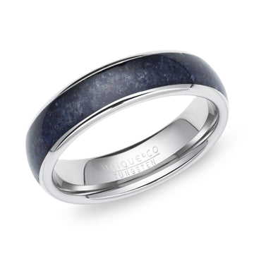 Tungsten With Lapis Inlay 6mm Ring | WR Bullen Norwich Jeweller | Buy UK Jewellery Online | Est. 1887