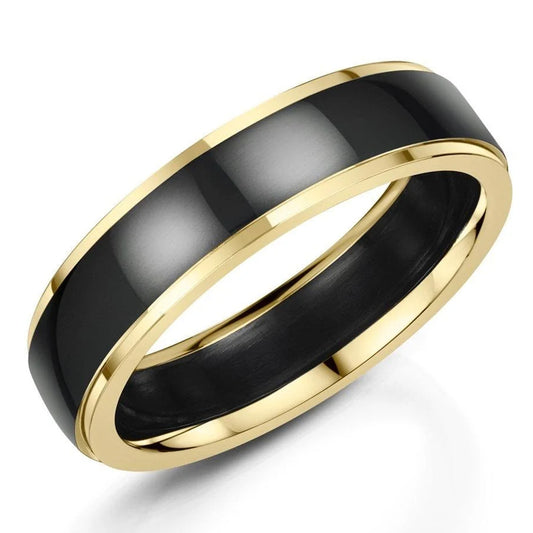 5.5mm Zirconium/18ct Yellow Gold Edges Matt | WR Bullen Norwich Jeweller | Buy UK Jewellery Online | Est. 1887
