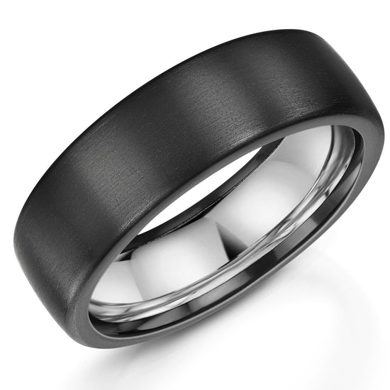 6mm Zirconium/Silver Bevelled | WR Bullen Norwich Jeweller | Buy UK Jewellery Online | Est. 1887