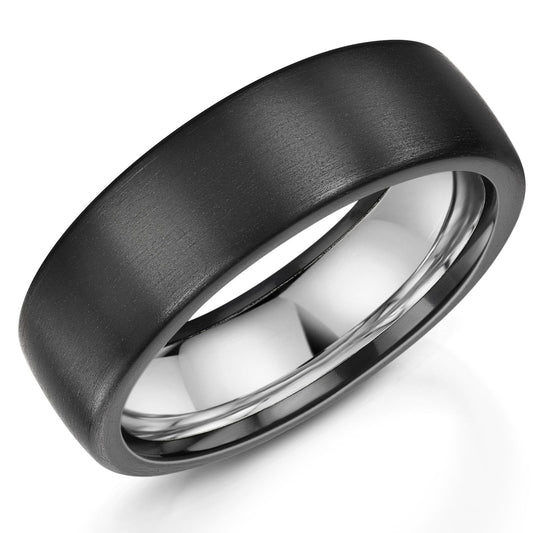 6mm Zirconium/Silver Bevelled | WR Bullen Norwich Jeweller | Buy UK Jewellery Online | Est. 1887
