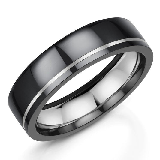 6mm Zirconium/Silver Off Centre | WR Bullen Norwich Jeweller | Buy UK Jewellery Online | Est. 1887