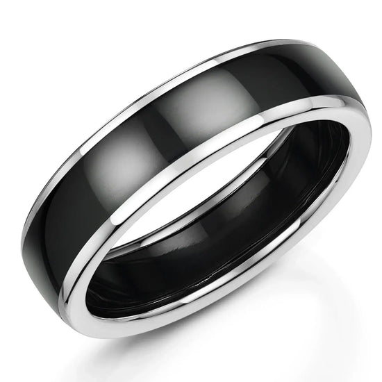 5mm Zirconium/Silver Ring | WR Bullen Norwich Jeweller | Buy UK Jewellery Online | Est. 1887