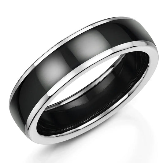 5mm Zirconium/Silver Ring | WR Bullen Norwich Jeweller | Buy UK Jewellery Online | Est. 1887