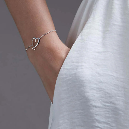 Shaun Leane Silver Hook Heart Adjsutable Bracelet
