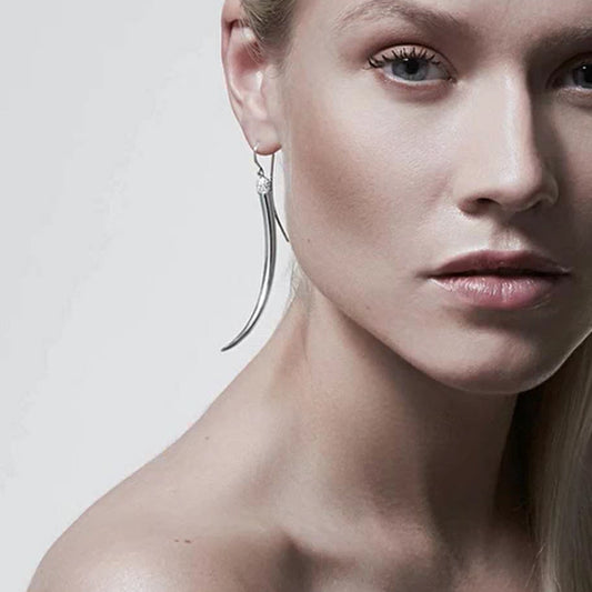 Shaun Leane Silver & Diamond Pave No.1 Large Earrings SA062.SSWHEOS