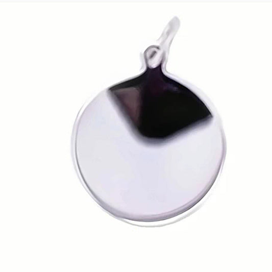 Silver 15mm Plain Round Disc Charm