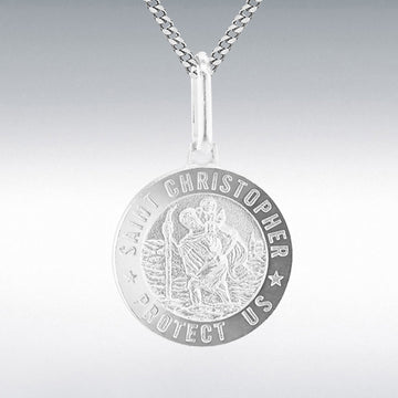 SIL 15MM ST.CHRISTOPHER DOUBLE SIDED