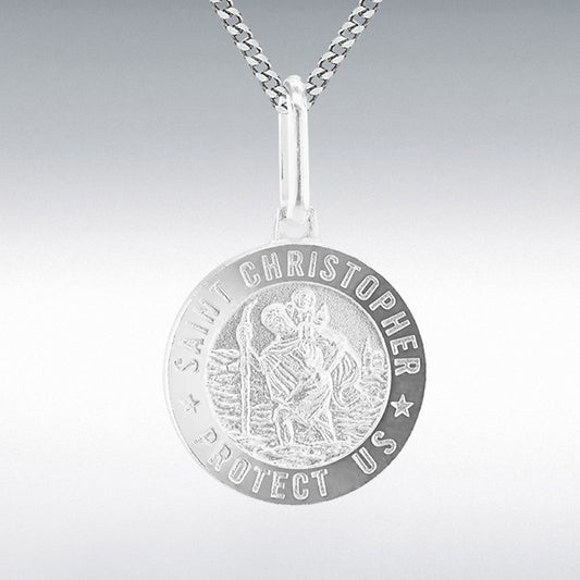 SIL 15MM ST.CHRISTOPHER DOUBLE SIDED