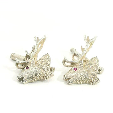Silver Roaring Stag and Telescope Cufflinks