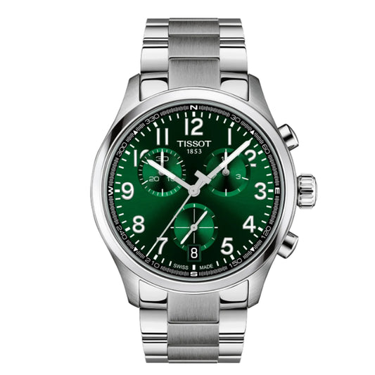Tissot Gents Chrono L 42mm Green Dial Stainless Steel Chronograph Watch