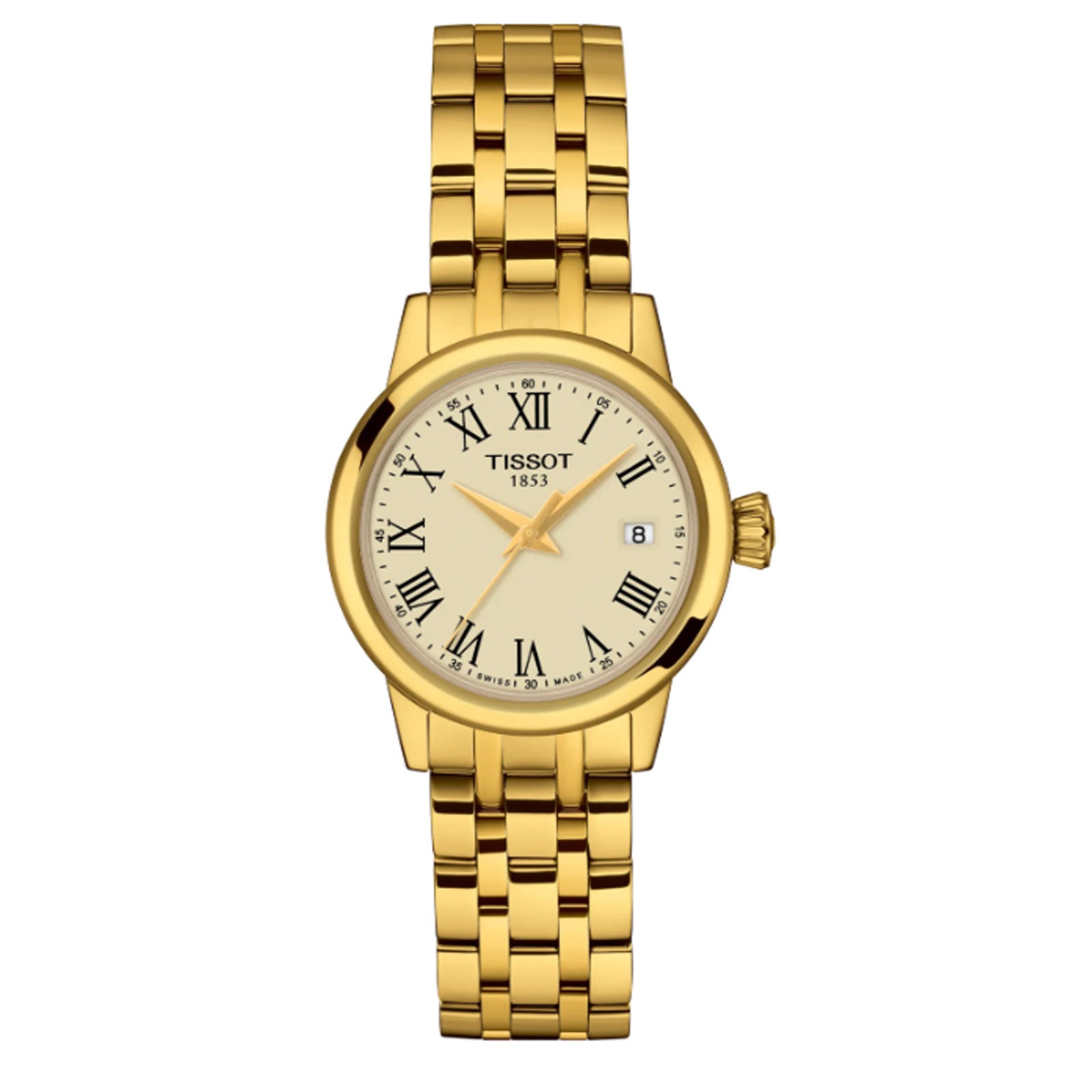 Tissot Ladies Gold Tone Classic Dream Ivory Dial Bracelet Watch T1292103326300 | WR Bullen Norwich Jeweller | Buy UK Jewellery Online | Est. 1887