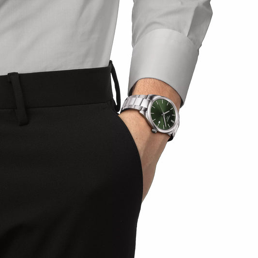 Tissot Gents PR100 Green Dial Stainless Steel Quartz Watch T1504101109100