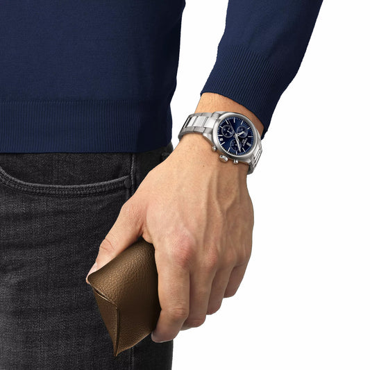 Tissot Gents PR100 Blue Dial Chronograph Quartz Watch T150.417.11.041.00