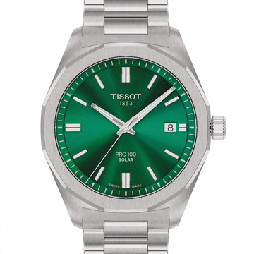 Tissot Gents PRC 100 Solar 39mm Green Dial Stainless Steel Quartz Watch