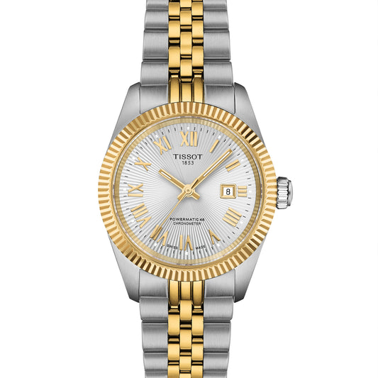 Tissot Mid-size Ballade COSC 30mm Silver Dial Two-Tone Watch