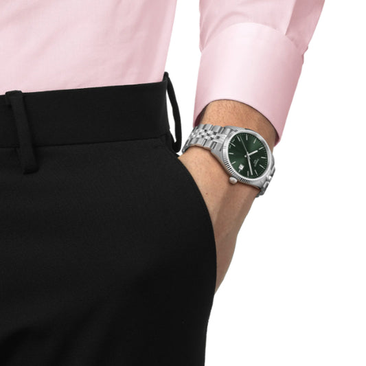 Tissot Gents Green Dial Ballade 40mm Bracelet Watch T1564101109100