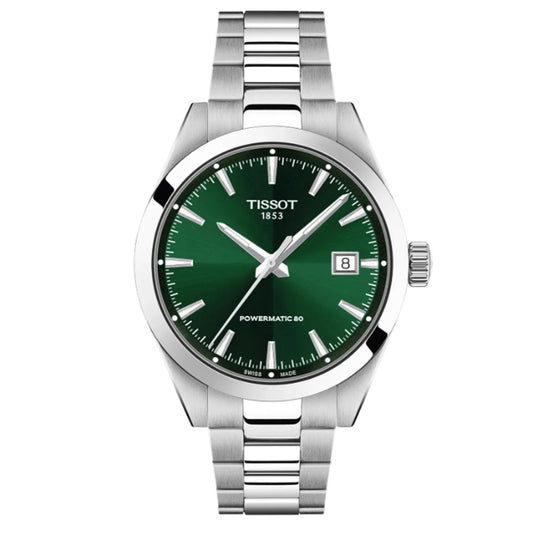 Tissot Gents Green Dial Powermatic Stainless Steel Watch T1658071109100
