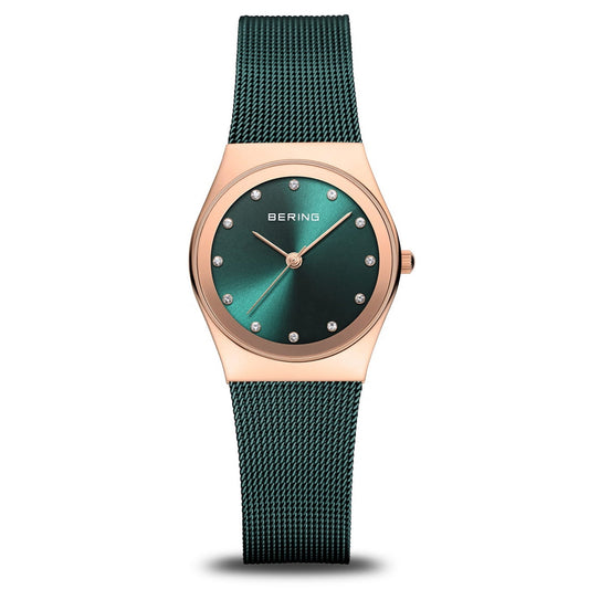 BERING ROSE GREEN DIAL/BRACELET 12927-868 - Supplied By: WR Bullen Norwich