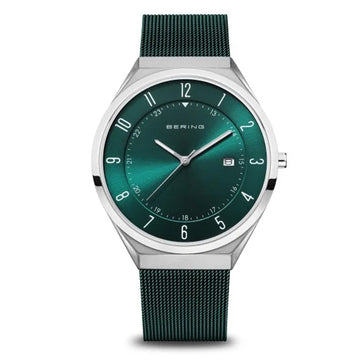 BERING ULTRA SLIM GREEN DIAL 18740-808 - Supplied By: WR Bullen Norwich