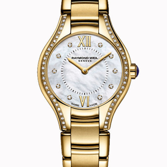 RAYMOND WEIL LADIES NOEMIA YELLOW GOLD PVD PLATED DIAMOND SET DIAL QUARTZ WATCH 5124-PS-00985 - Supplied By: WR Bullen Norwich