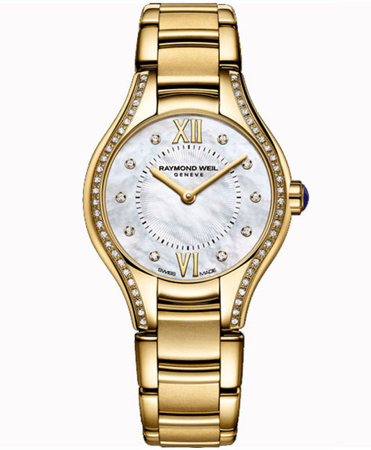 RAYMOND WEIL LADIES NOEMIA YELLOW GOLD PVD PLATED DIAMOND SET DIAL QUARTZ WATCH 5124-PS-00985 - Supplied By: WR Bullen Norwich