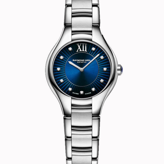 RAYMOND WEIL LADIES NOEMIA BLUE DIAL DIAMOND DOT QUARTZ WATCH 5124-ST-50181 - Supplied By: WR Bullen Norwich