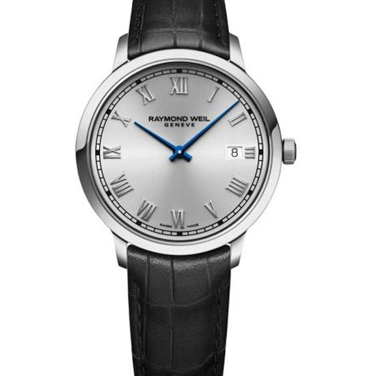 RAYMOND WEIL TOCCATA GENTS CLASSIC SILVER DIAL LEATHER QUARTZ WATCH 5485-STC-00658 - Supplied By: WR Bullen Norwich