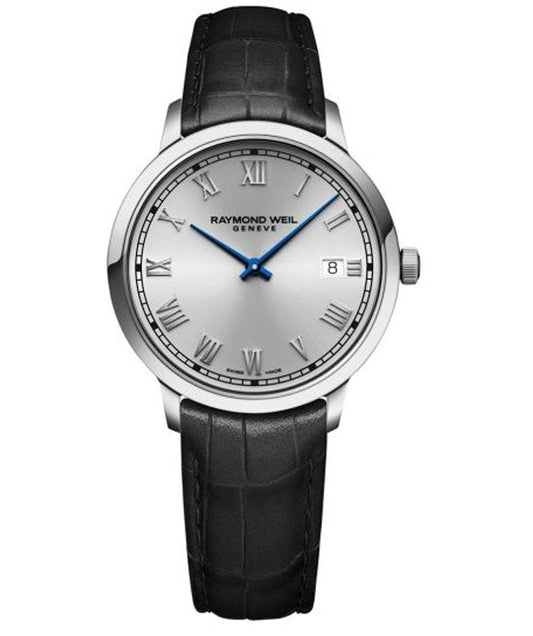 RAYMOND WEIL TOCCATA GENTS CLASSIC SILVER DIAL LEATHER QUARTZ WATCH 5485-STC-00658 - Supplied By: WR Bullen Norwich