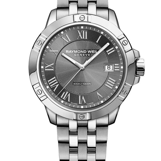 RAYMOND WEIL GENTS TANGO GREY DIAL QUARTZ WATCH 8160-ST-00608 - Supplied By: WR Bullen Norwich